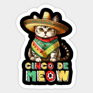 Cinco de Meow Sticker